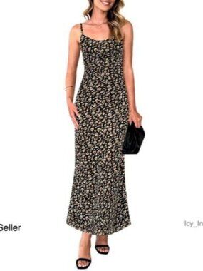 Floral Mesh Maxi Dress Spaghetti Strap Bodycon Wedding Guest Sleeveless